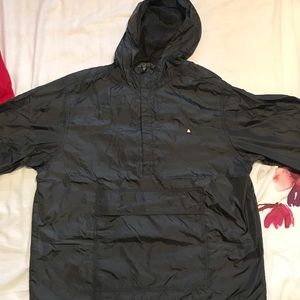 Pull Over Black Rain Jacket